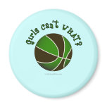 Basketball - Black/Green Refrigerator Magnets