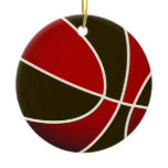 Basketball - Black/Red Christmas Tree Ornaments