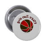 Basketball - Black/Red Pinback Buttons
