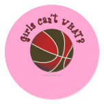 Basketball - Black/Red Round Sticker
