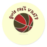 Basketball - Black/Red Round Stickers