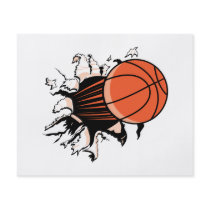 basketball breaking through powerful flyers