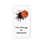 basketball breaking through powerful address label
