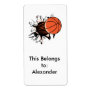 basketball breaking through powerful personalized shipping labels