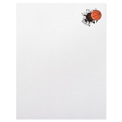 basketball breaking through powerful customized letterhead by sports_shop