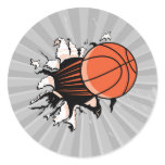 basketball breaking through powerful sticker