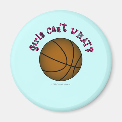 Basketball - Brown/Pink Fridge Magnet
