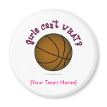 Basketball - Brown/Pink Fridge Magnet