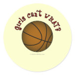 Basketball - Brown/Red Round Sticker