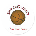 Basketball - Brown/Red Round Stickers