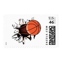 Basketball Burst Postage Stamps