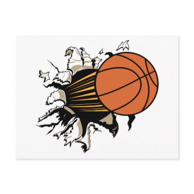 Basketball Burst Post Cards by sports_tshirts