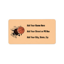 Basketball Burst T-shirts and Gifts Personalized Address Labels