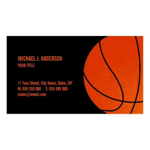 Basketball business card (front side)