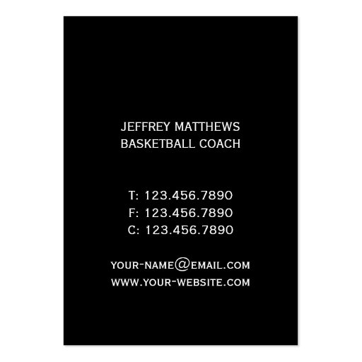 Basketball Business Card Template (back side)
