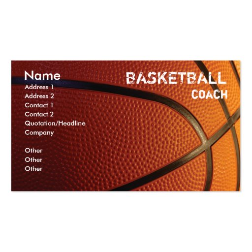 Basketball business card template (front side)