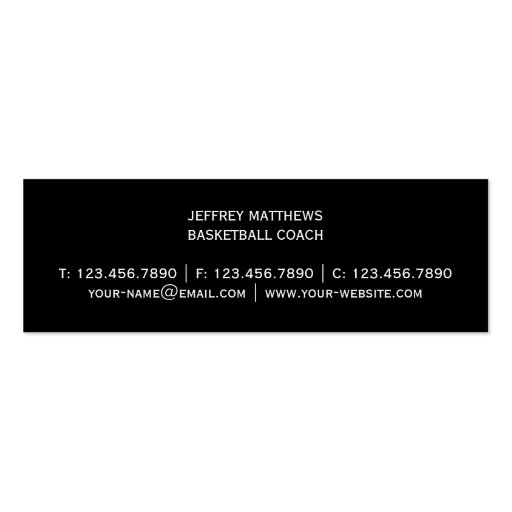 Basketball Business Card Templates (back side)
