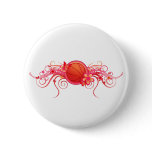 Basketball Butterfly Flower Pink Button