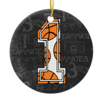 Basketball Chalkboard 1st Birthday Christmas Tree Ornaments