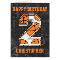 Basketball Chalkboard 2nd Birthday Cards