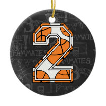 Basketball Chalkboard 2nd Birthday Ornament