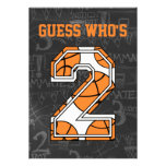 Basketball Chalkboard 2nd Birthday Party Invite