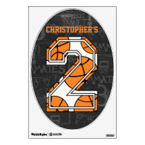 Basketball Chalkboard 2nd Birthday Room Sticker
