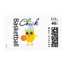 Basketball Chick Postage Stamps
