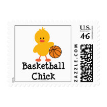 Basketball Chick Postage Stamps
