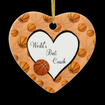 Basketball Christmas Heart Ornament ornaments