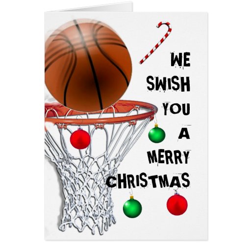 basketball Christmas holiday cards Zazzle