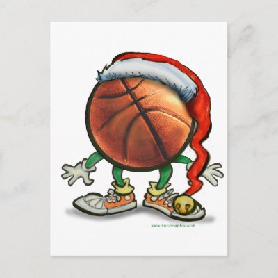 Basketball Christmas postcards