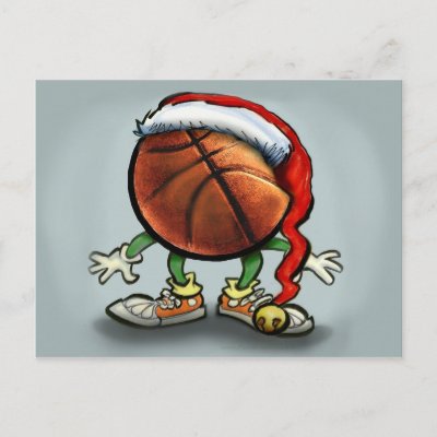 Basketball Christmas postcards