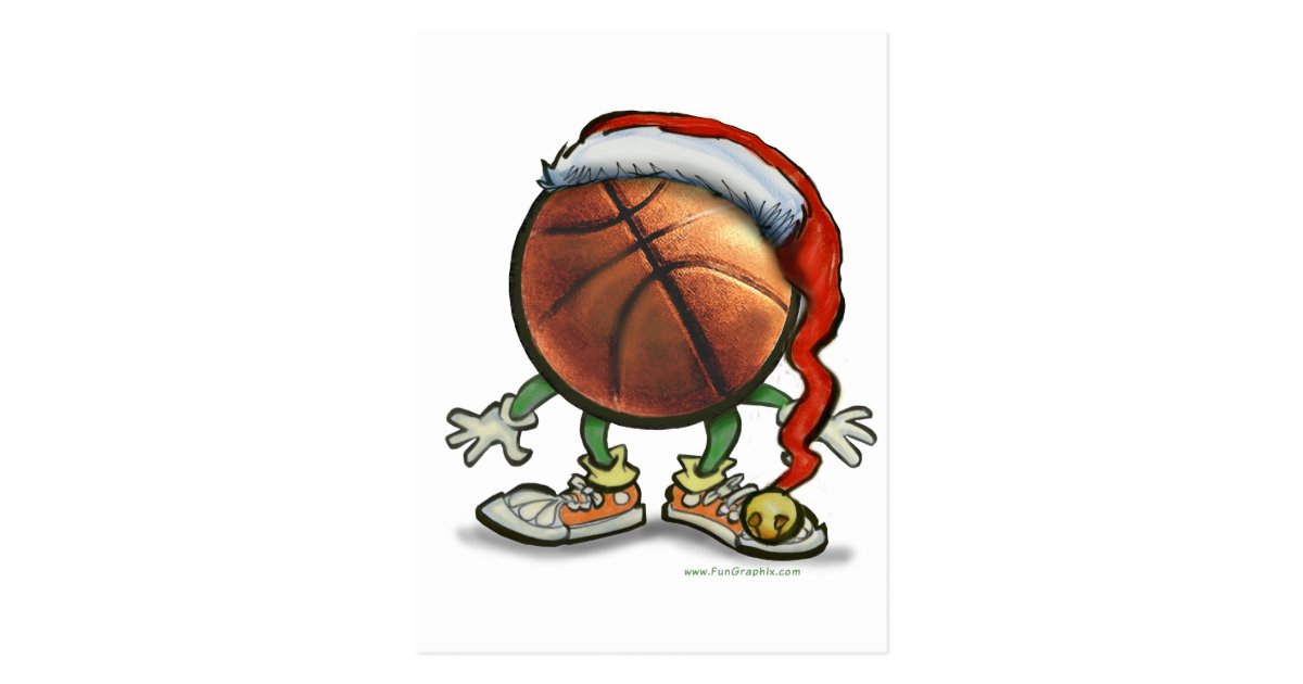 Basketball Christmas Postcard | Zazzle