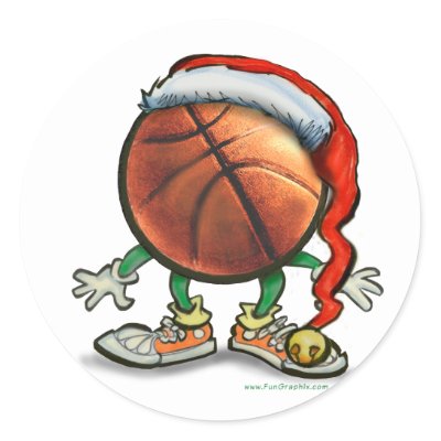 Basketball Christmas stickers