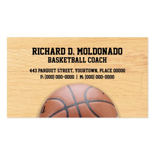 Basketball Coach Business Card Templates (front side)
