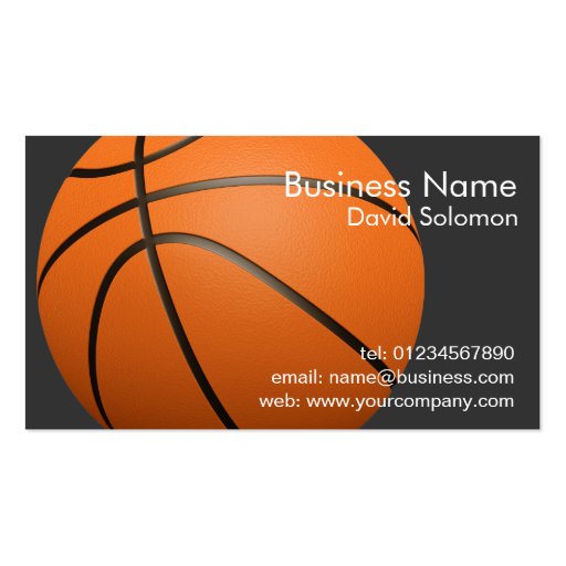 Basketball Coach Business Cards (front side)
