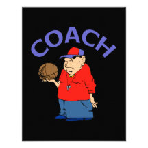 Basketball Coach Cartoon Custom Invite