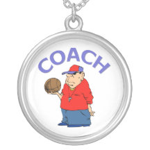 Basketball Coach Cartoon Necklace
