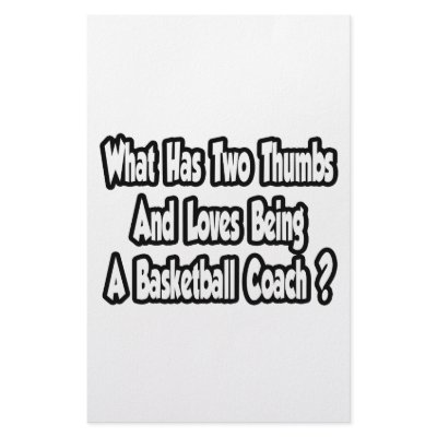 Basketball Coach Joke...Two Thumbs Stationery by basketballcoachgifts