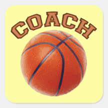 Basketball Coach Square Sticker