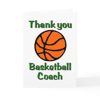 basketball coach thank you card card
