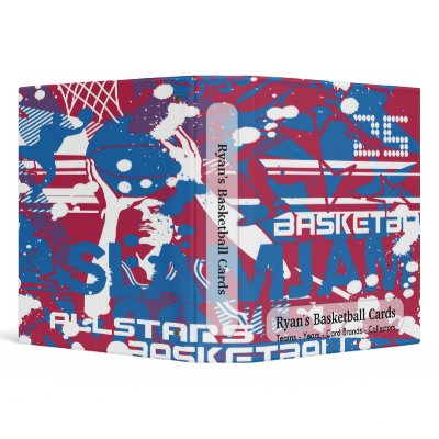 Basketball Collage Card Collectors Book Vinyl Binders by ZazzleBinders
