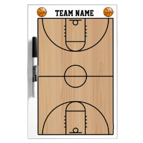 Basketball Court Layout On Wood Dry-Erase Whiteboard