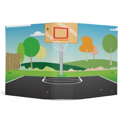 basketball court notebook 3 ring binders by dooni_notebooks
