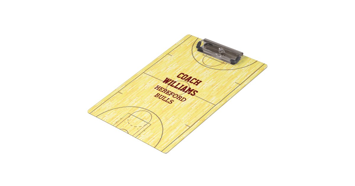 Basketball Court Personalized Clipboard Zazzle
