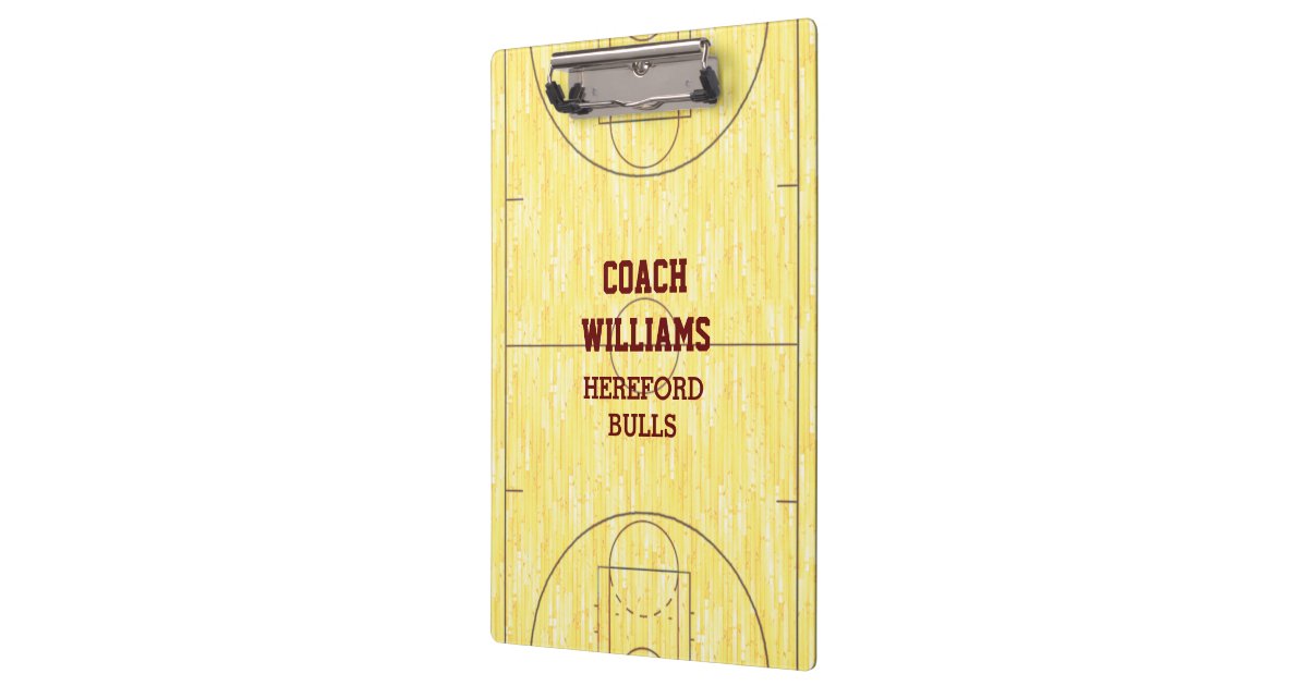 Basketball Court Personalized Clipboard Zazzle