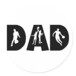 Basketball Dad Father's Day Round Sticker