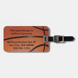 Basketball Design Luggage Tags