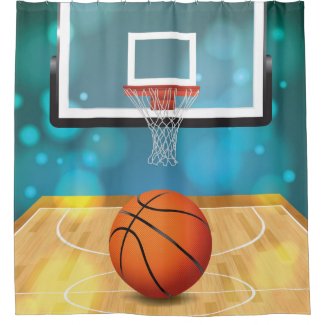 Basketball Design Shower Curtain